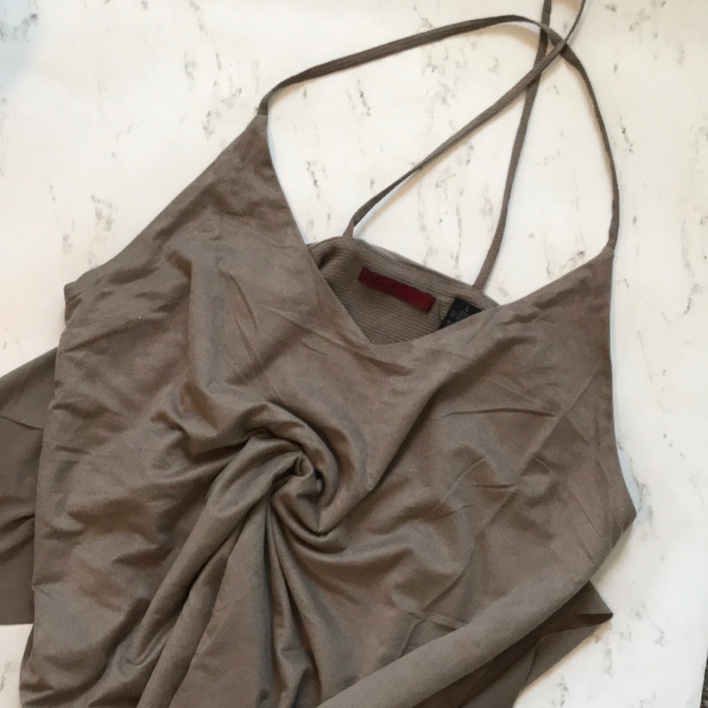BKE Suede Halter Tank Top